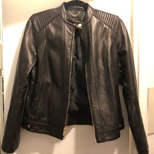 Black Cole Haan Leather Jacket